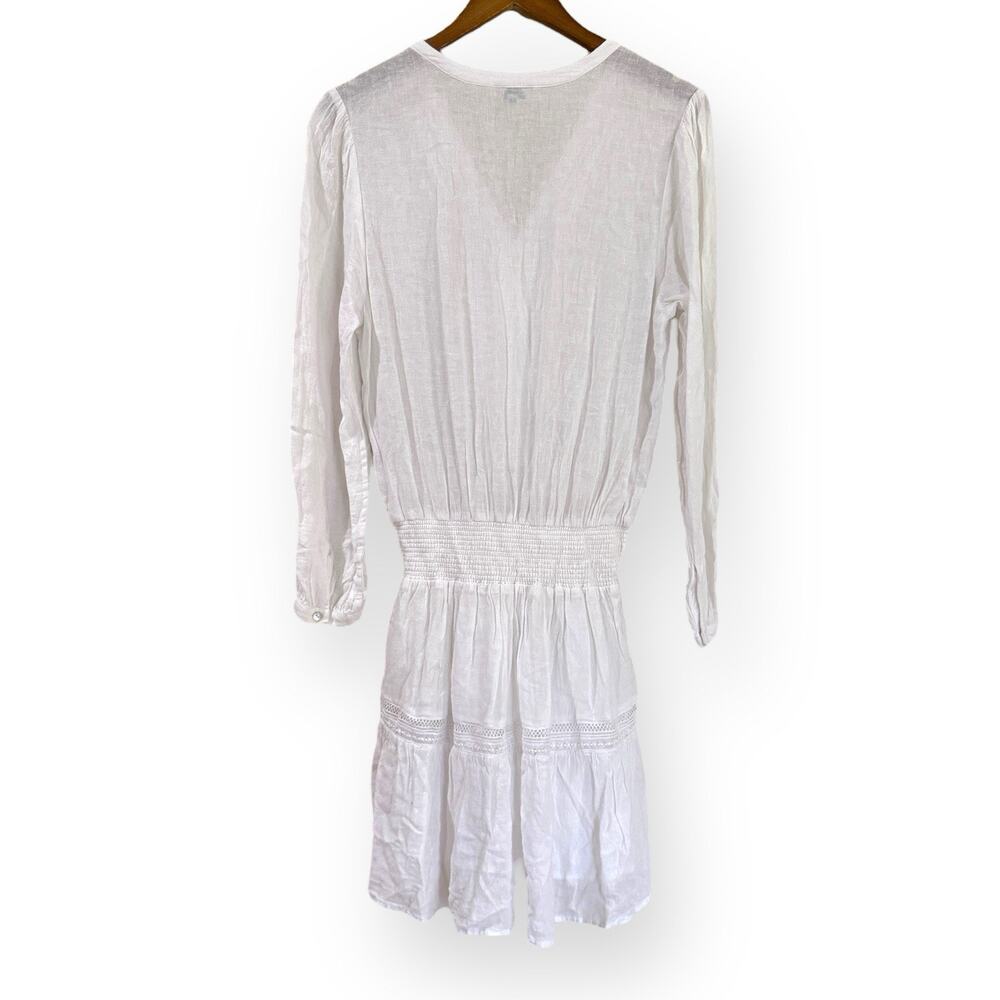 Rails Jasmine White Lace Detail Dress Linen Blend Long Sleeve Womens Size Small - Picture 10 of 14